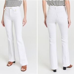 ASKK NY Women's Jeans 70s Boot Ivory High Rise Flare Jeans size 28